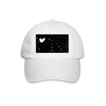 Grungy white heart - Baseball Cap - white/white - Front