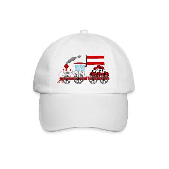 Österreich Flagge Fußball Eisenbahn - Baseballkappe - Weiß/Weiß - Vorne