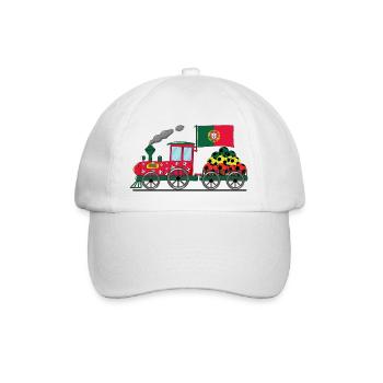 Portugal Flagge Fußball Eisenbahn - Baseballkappe - Weiß/Weiß - Vorne