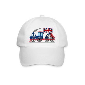 England Flagge Fußball Eisenbahn - Baseball Cap - white/white - Front