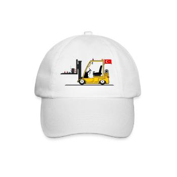 Türkischer Staplerfahrer mit Cay Tee - Baseballkappe - Weiß/Weiß - Vorne