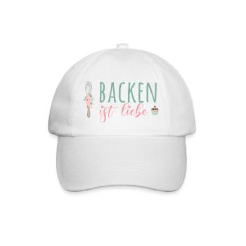 Backen ist Liebe! - Baseballkappe - Weiß/Weiß - Vorne