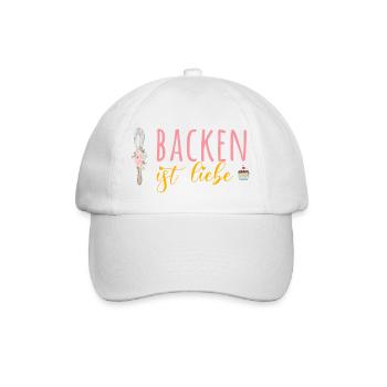 Backen ist Liebe! - Baseballkappe - Weiß/Weiß - Vorne