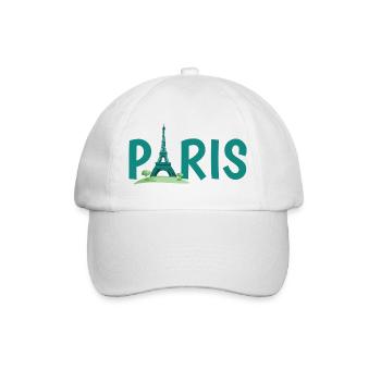 Paris Skyline with Eiffel Tower Illustration - Baseball Cap - white/white - Front