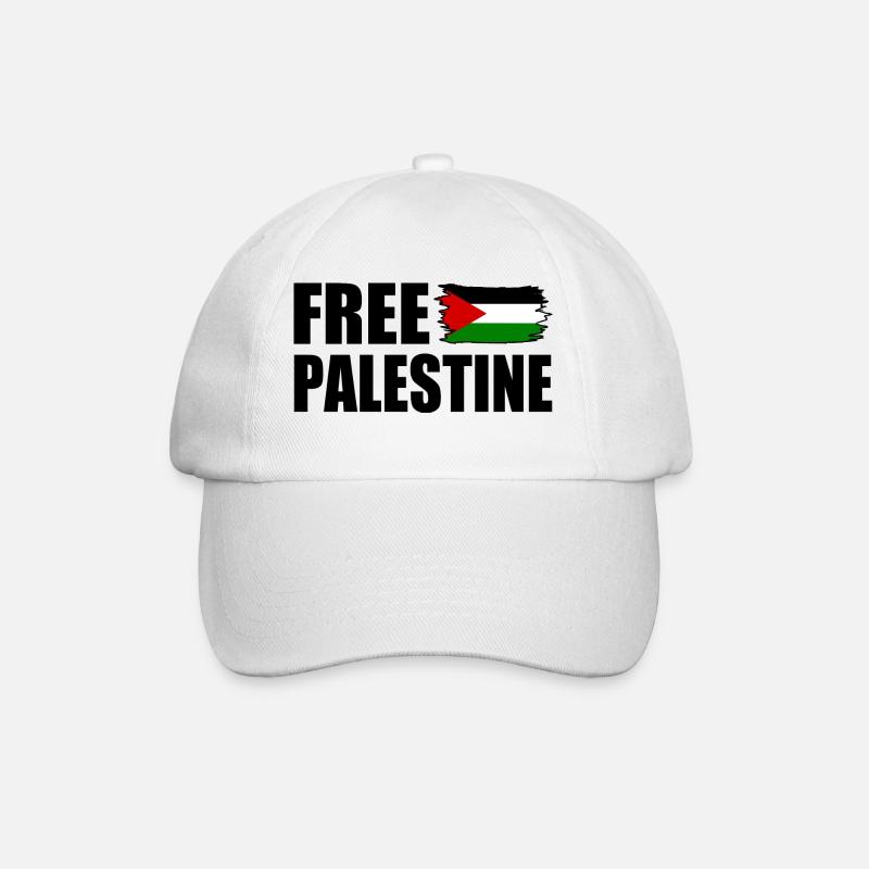 Free palestine - Baseballkappe - Weiß/Weiß