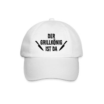 Der Grillkönig ist da - Baseballkappe - Weiß/Weiß - Vorne