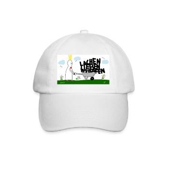 Lachen, lieben, schlafen. - Baseballkappe - Weiß/Weiß - Vorne