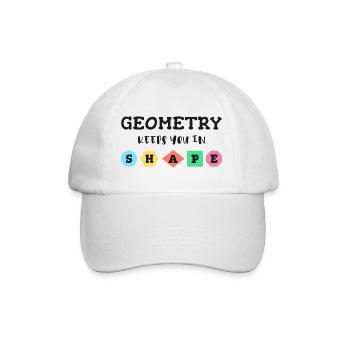 Geometrie hält dich in Form, geometrische Formen - Baseballkappe - Weiß/Weiß - Vorne
