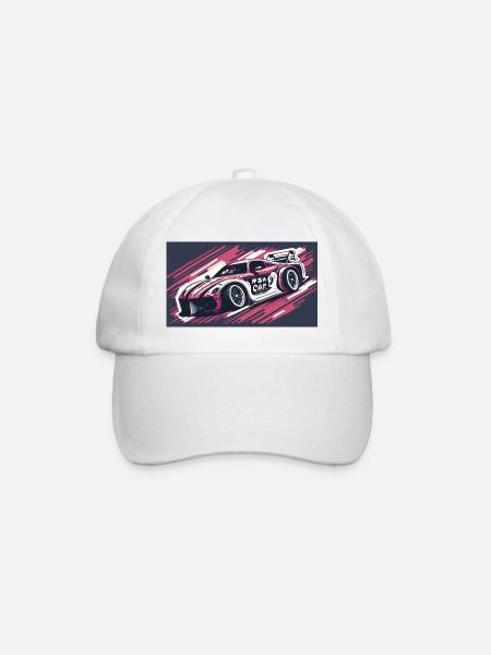 Pink Racecar - Baseball Cap - white/white