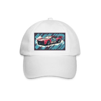 Voiture de course Rouge-Bleu - Casquette classique - blanc/blanc - Devant