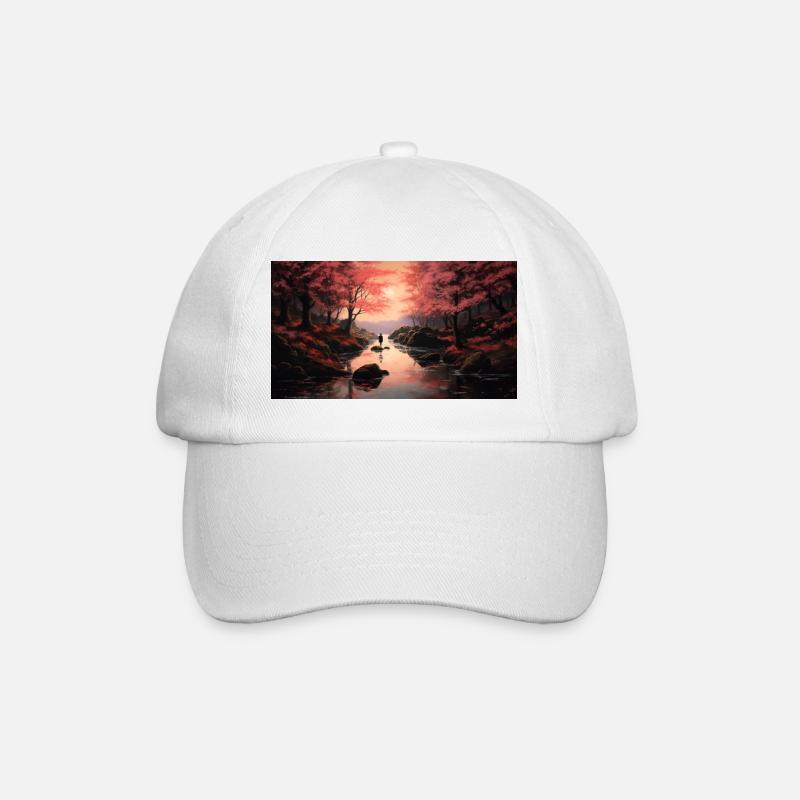 Cherry Trees Japanese Style - Baseball Cap - white/white