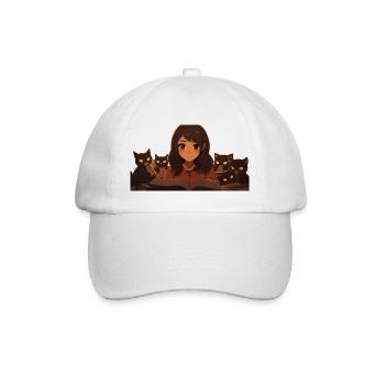 chats avec fille d’anime - Casquette classique - blanc/blanc - Devant