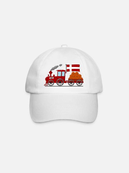 Dänemark Flagge Basketball Eisenbahn - Baseballkappe - Weiß/Weiß