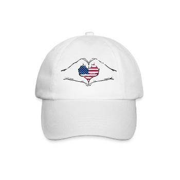 USA Flagge Herzform used - Baseballkappe - Weiß/Weiß - Vorne