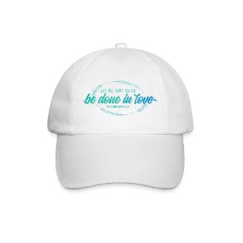 Que tout ce que vous faites soit fait dans l’amour - Casquette classique - blanc/blanc - Devant