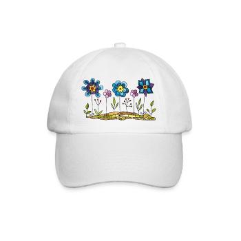 Blumen - Baseballkappe - Weiß/Weiß - Vorne