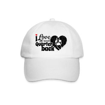 I love my sweet Quarterback - Baseballkappe - Weiß/Weiß - Vorne