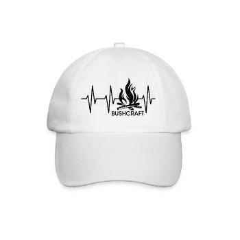 Bushcraft Fire Heartbeat Symbole en plein air Stock - Casquette classique - blanc/blanc - Devant