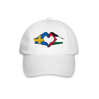 Forme de coeur Suède Palestine avec mains - Casquette classique - blanc/blanc - Devant