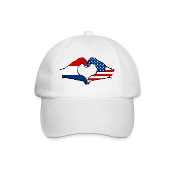 Holland USA heart shape with hands - Baseball Cap - white/white - Front