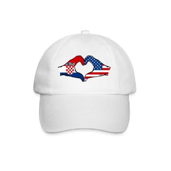Croatia USA heart shape with hands - Baseball Cap - white/white - Front