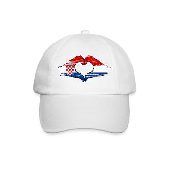 Croatia Holland Heart Shape with Hands Used - Baseball Cap - white/white - Front
