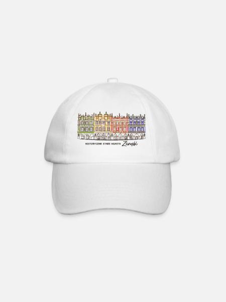 Zamosc in Polen, Fassaden am Markt, Handzeichnung - Baseballkappe - Weiß/Weiß