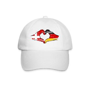 Danemark Allemagne forme de coeur avec les mains utilisées - Casquette classique - blanc/blanc - Devant