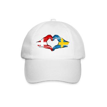 Danemark Suède forme de coeur avec des mains utilisées - Casquette classique - blanc/blanc - Devant