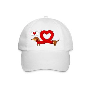 Teckel et cœur - Casquette classique - blanc/blanc - Devant