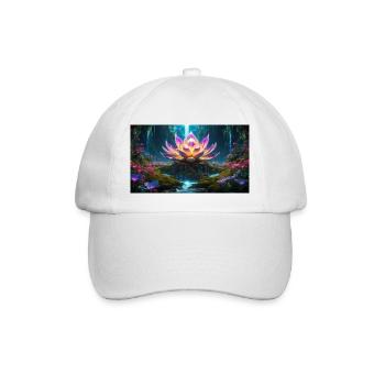 Lotus Blüte - Baseballkappe - Weiß/Weiß - Vorne