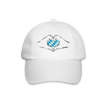 Bavaria Flag Hands Heart Shape Used - Baseball Cap - white/white - Front