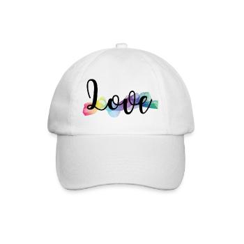 Love bunt - Baseballkappe - Weiß/Weiß - Vorne