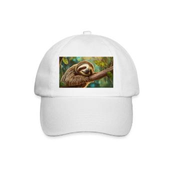 Animaux mignons qui se détendent – paresseux - Casquette classique - blanc/blanc - Devant