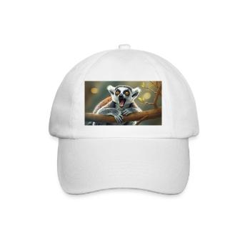 Niedliche Tiere chillen – Kattis - Baseballkappe - Weiß/Weiß - Vorne