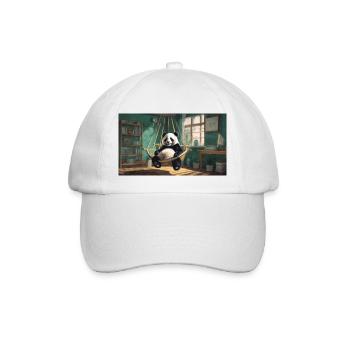 Cute animals chilling – panda chilling hammock - Baseball Cap - white/white - Front