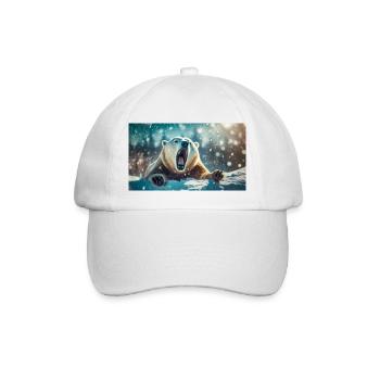 Cute animals chilling – polar bear - Baseball Cap - white/white - Front