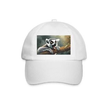 Niedliche Tiere chillen – Kattis - Baseballkappe - Weiß/Weiß - Vorne