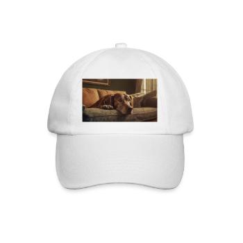 Niedliche Tiere chillen – Hund - Baseballkappe - Weiß/Weiß - Vorne