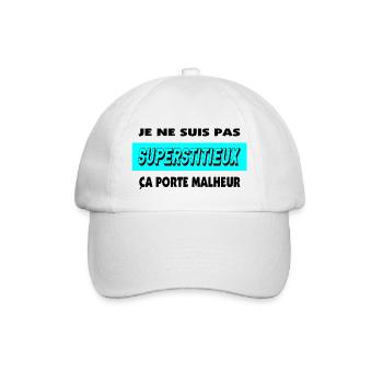 I'm not superstitious - Baseball Cap - white/white - Front
