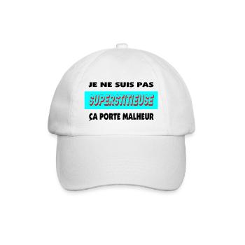 I'm not superstitious - Baseball Cap - white/white - Front