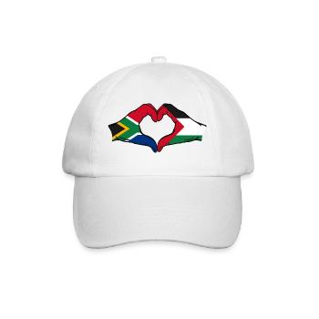 Afrique du Sud Palestine drapeau mains en forme de coeur - Casquette classique - blanc/blanc - Devant
