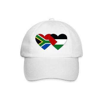 South Africa Palestine Flag Heart - Baseball Cap - white/white - Front