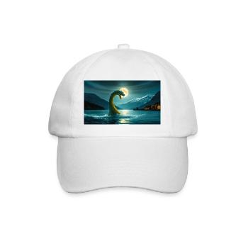 Monster von Loch Ness dunkler Horror gruselig Halloween - Baseballkappe - Weiß/Weiß - Vorne