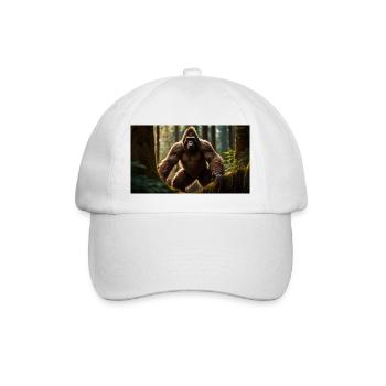 Sasquatch Bigfoot im Waldmonster dunkel - Baseballkappe - Weiß/Weiß - Vorne