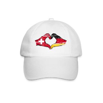 Suisse Allemagne Drapeau Mains Coeur Forme utilisé - Casquette classique - blanc/blanc - Devant