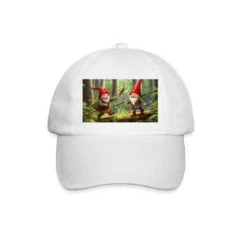 Gnomes chassant sauterelle - Casquette classique - blanc/blanc - Devant