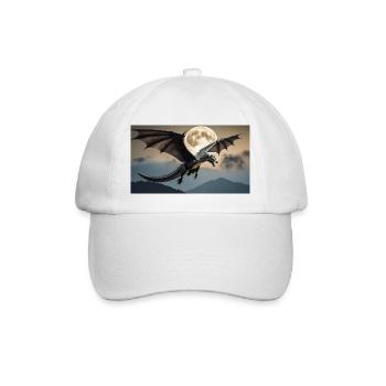 Un majestueux dragon noir réaliste pose - Casquette classique - blanc/blanc - Devant