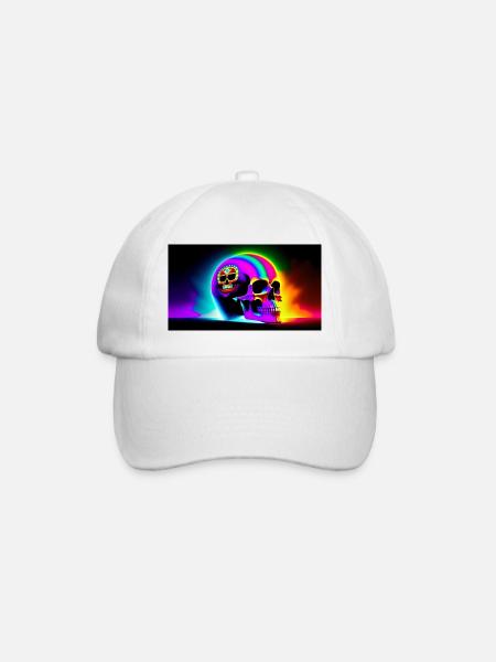 Psy Skull - Baseball Cap - white/white