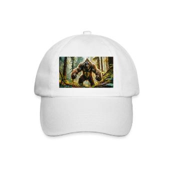 Sasquatch Bigfoot im Waldmonster dunkel - Baseballkappe - Weiß/Weiß - Vorne